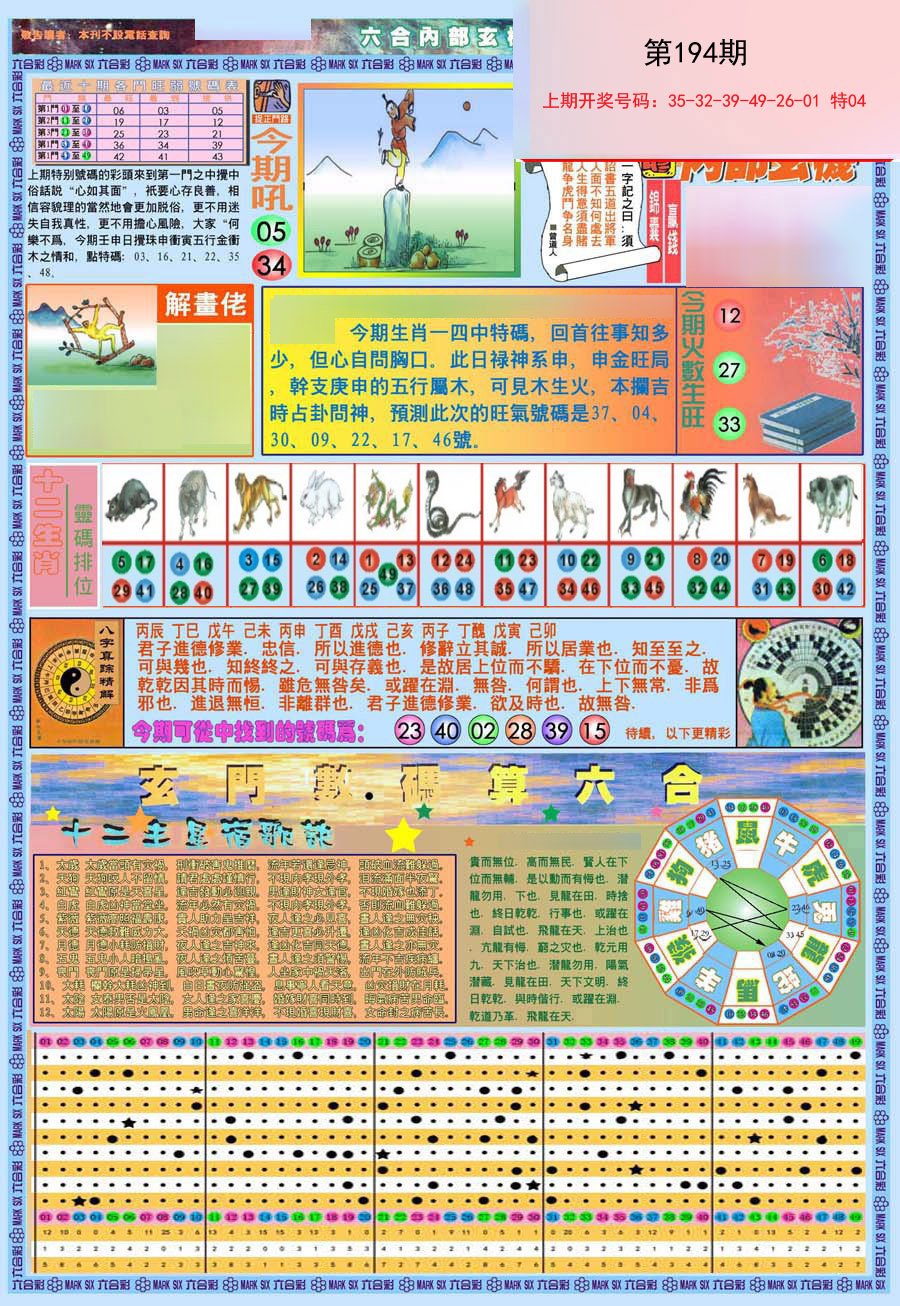 2024194期(新版)内部玄机A