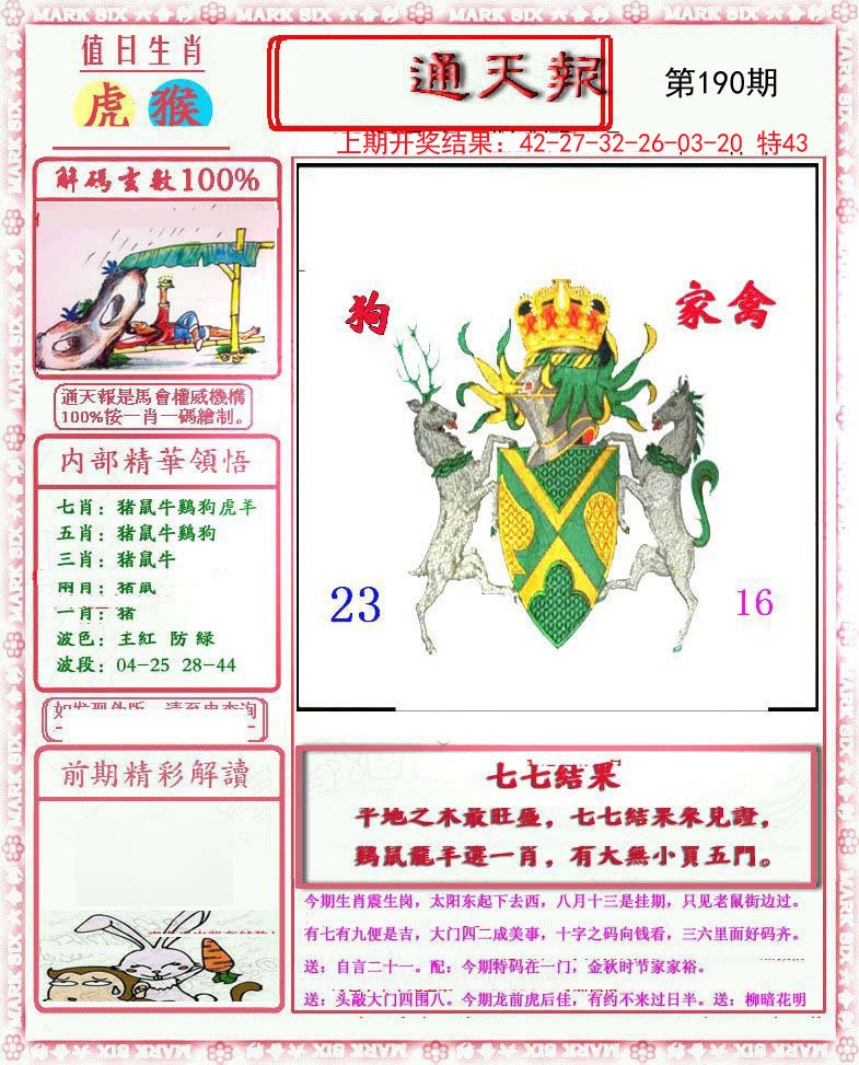 2024190期小喜通天报
