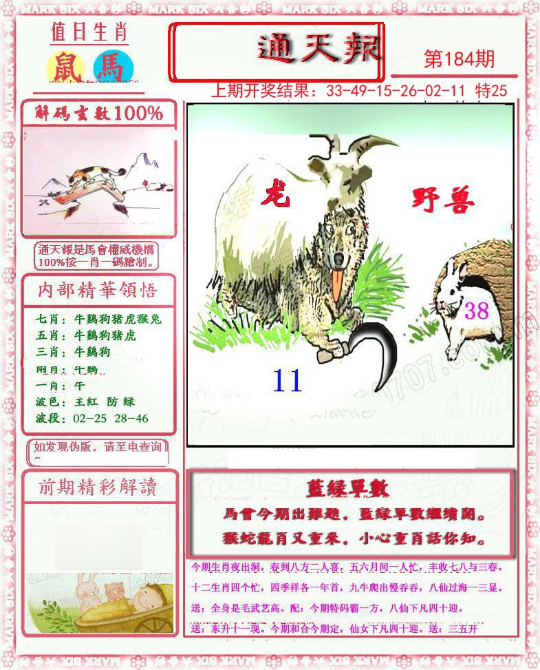 2024184期小喜通天报