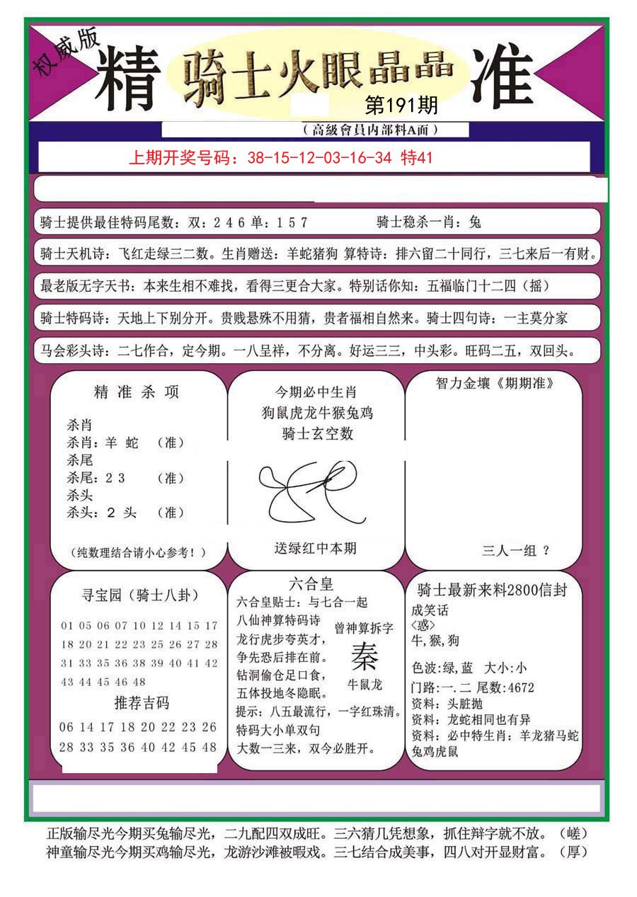 2024191期骑士火眼晶晶（正）