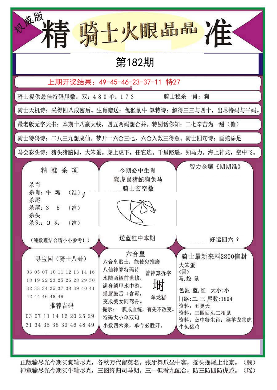 2024182期骑士火眼晶晶（正）