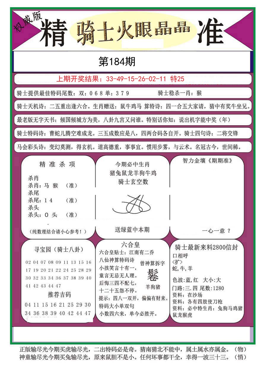 2024184期骑士火眼晶晶（正）
