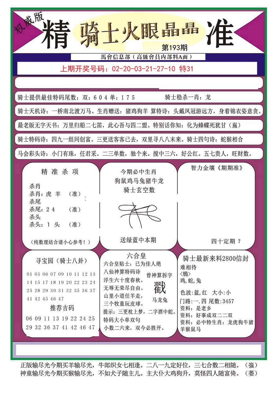 2024193期骑士火眼晶晶（正）