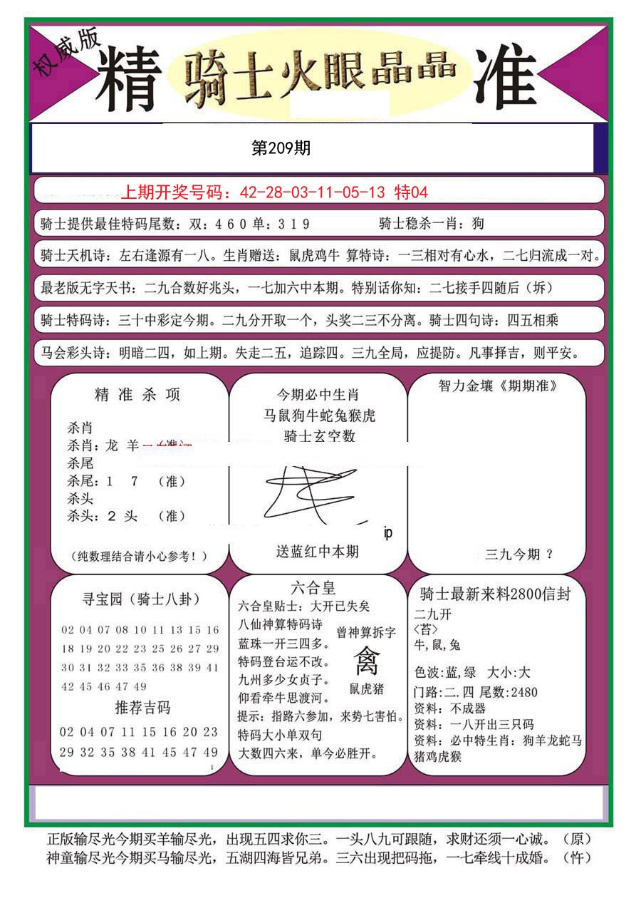2024209期骑士火眼晶晶（正）