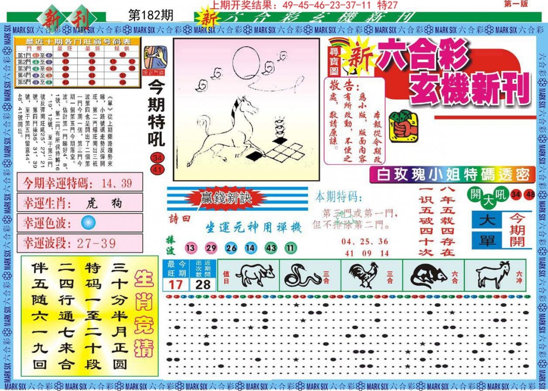2024182期新六合彩特码新刊A