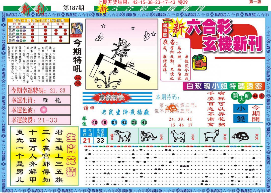 2024187期新六合彩特码新刊A