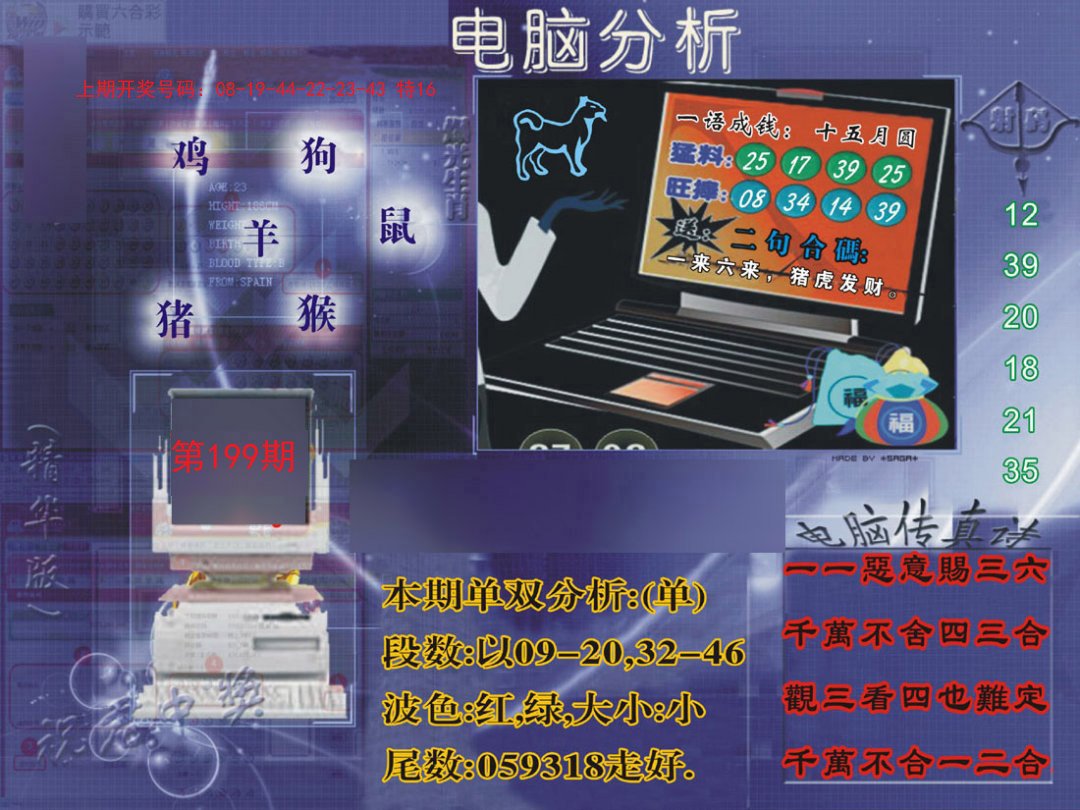 2024199期正版电脑分析贴士報