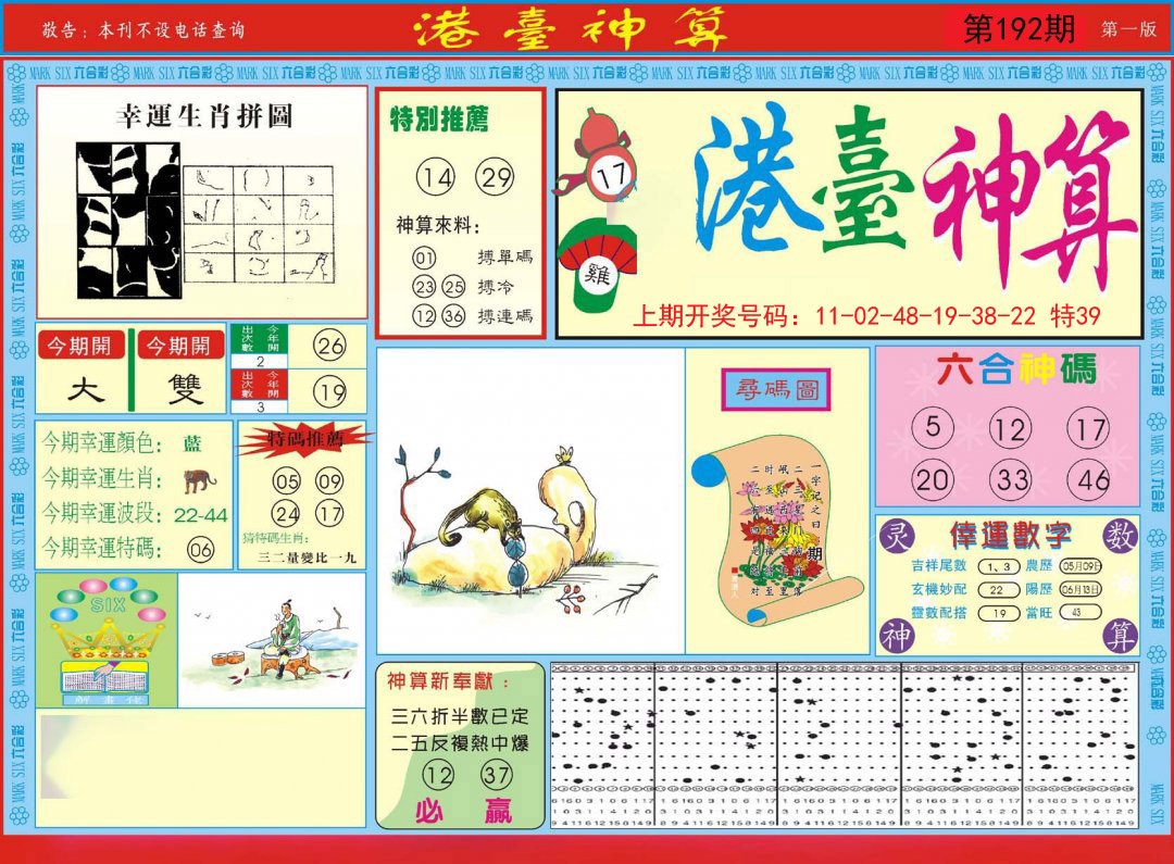 2024192期港台神算A