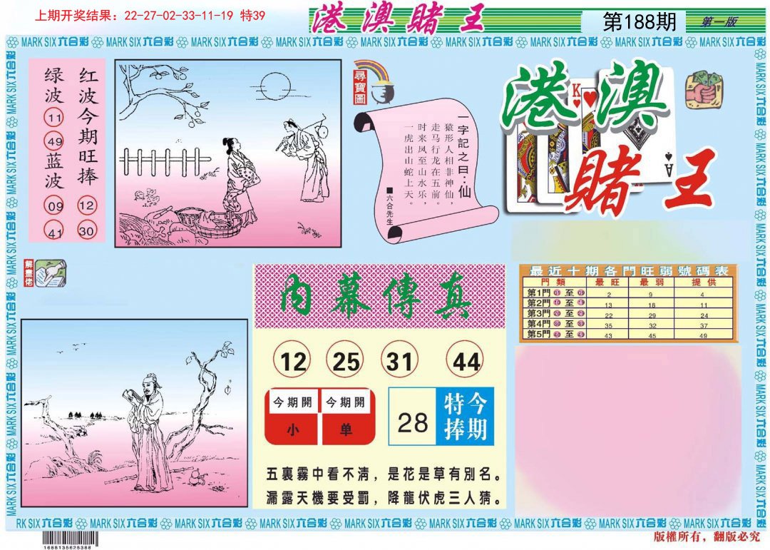 2024188期港澳赌王A
