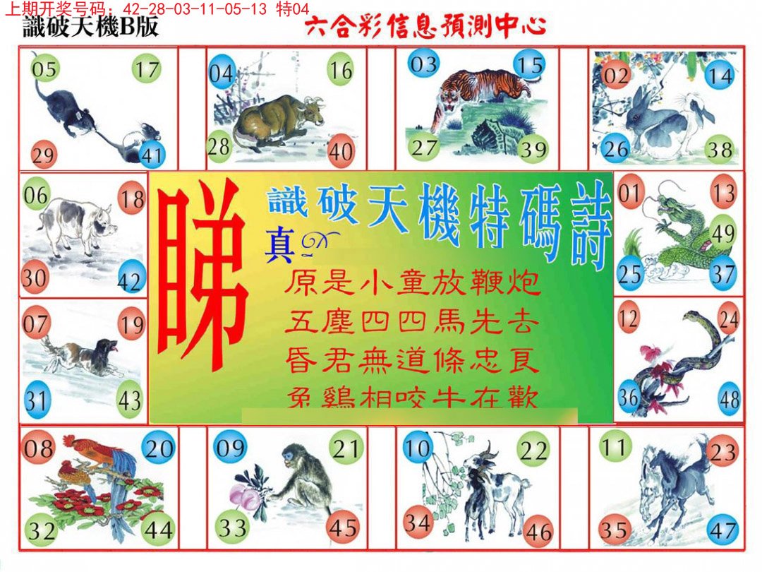 2024209期识破天机B版