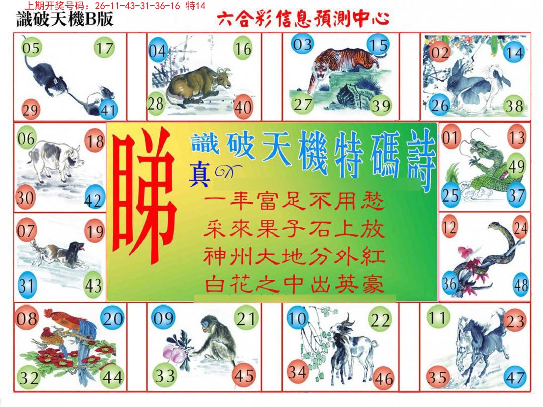 2024207期识破天机B版