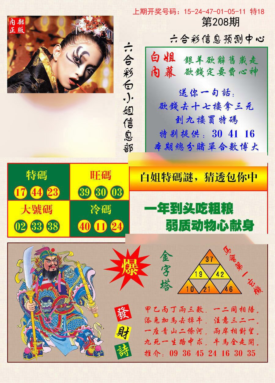 2024208期港彩内幕报