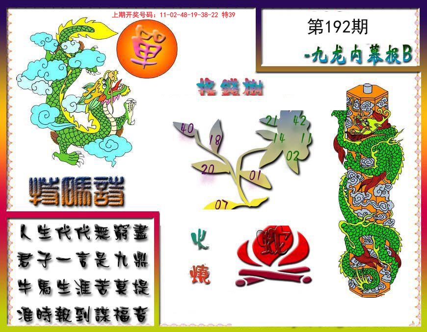 2024192期九龙内幕特肖图a