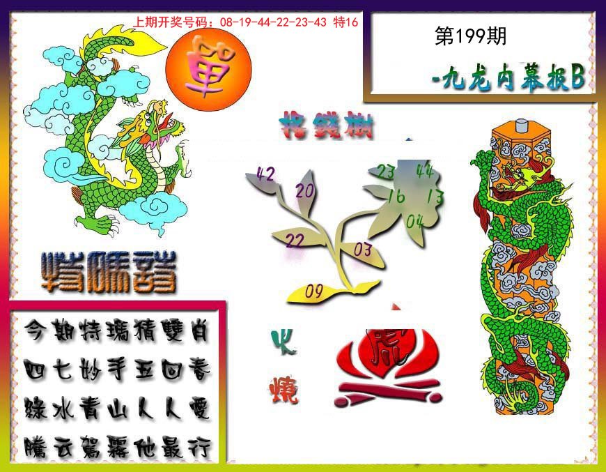 2024199期九龙内幕特肖图a