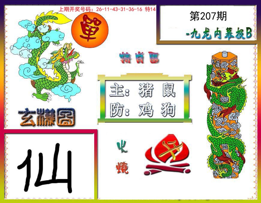 2024207期九龙内幕特肖图B