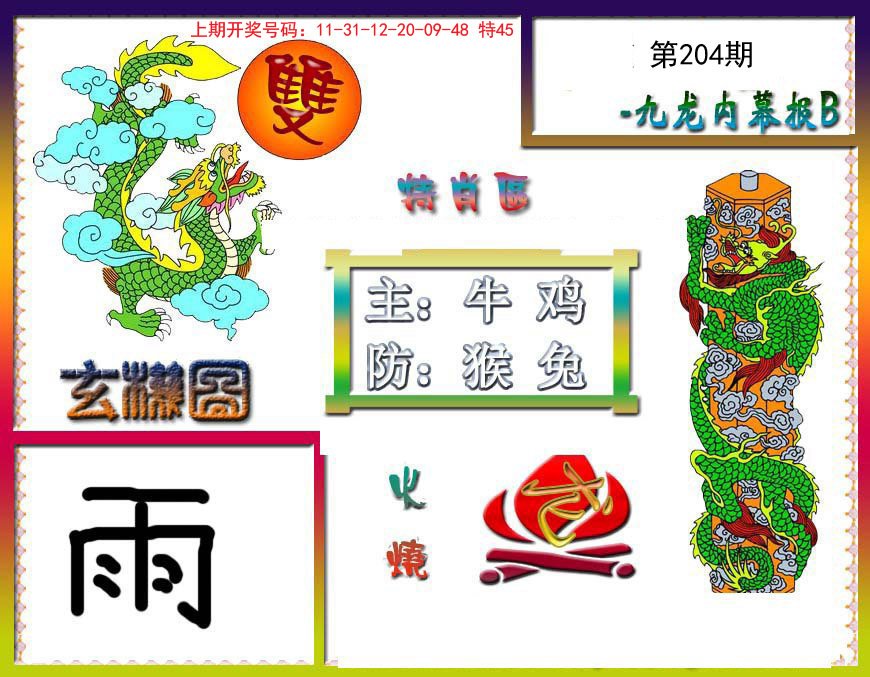 2024204期九龙内幕特肖图B