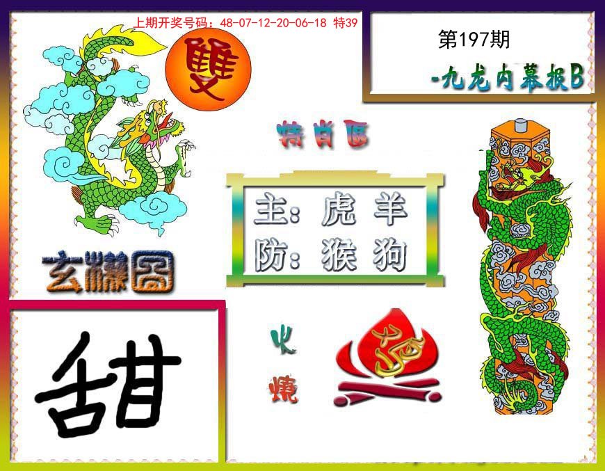 2024197期九龙内幕特肖图B