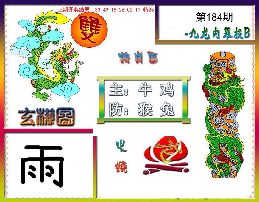 2024184期九龙内幕特肖图B