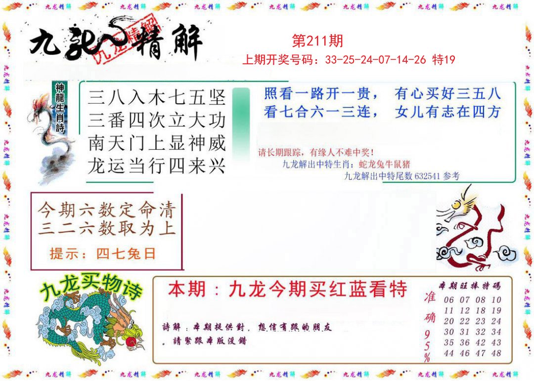 2024211期九龙精解