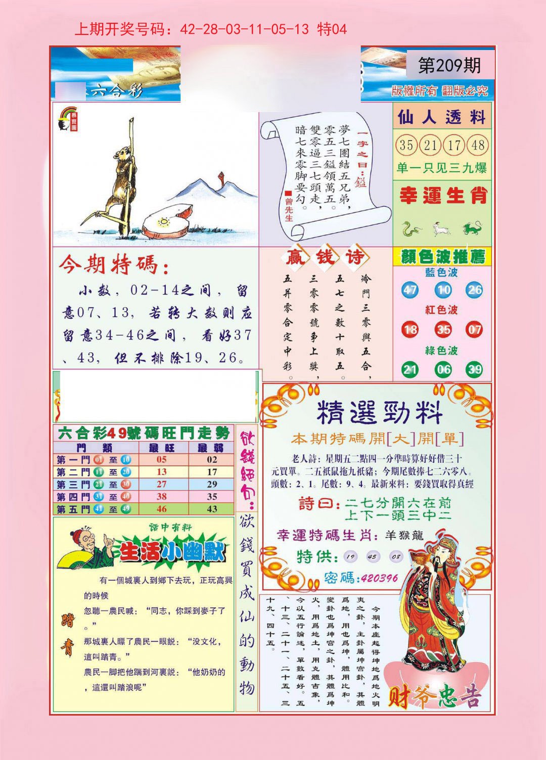 2024209期大富大贵