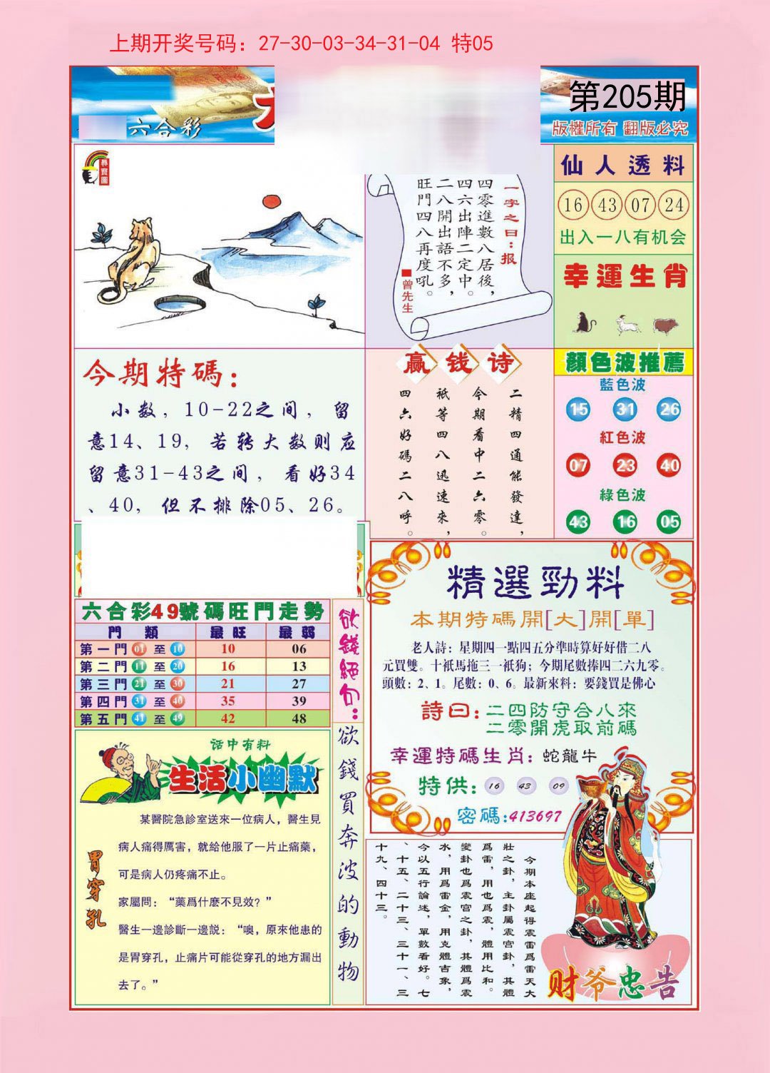2024205期大富大贵