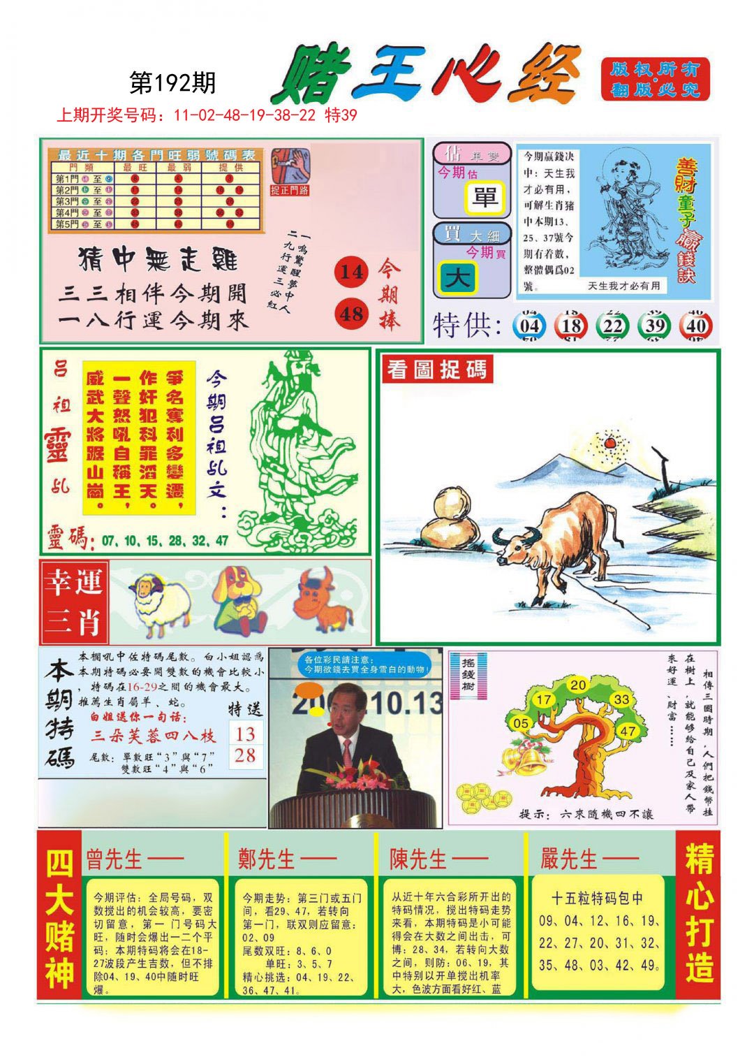 2024192期赌王心经