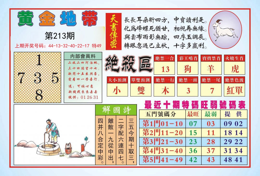 2024213期黄金地带