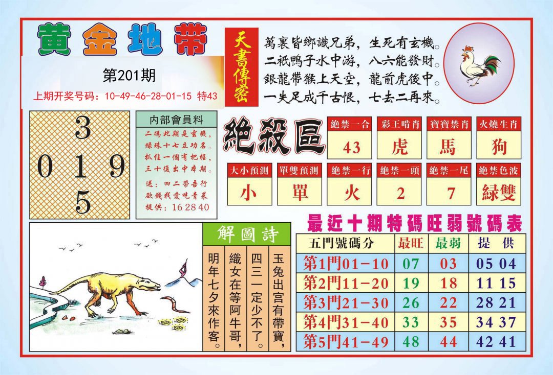 2024201期黄金地带
