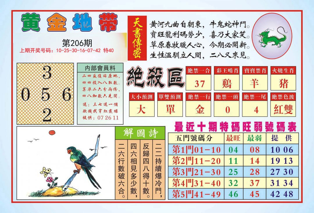 2024206期黄金地带