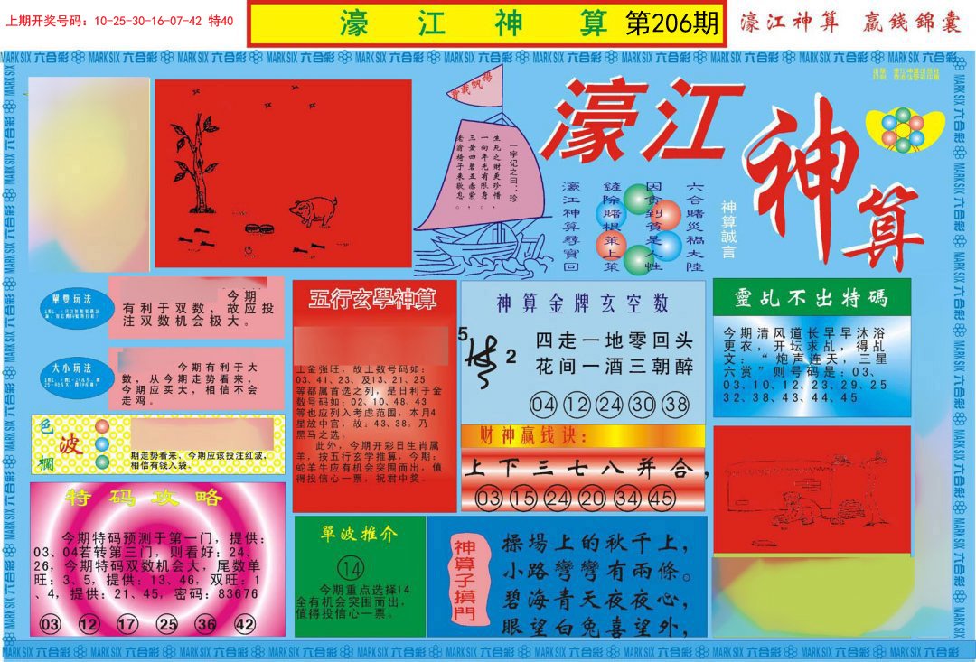 2024206期濠江神算A