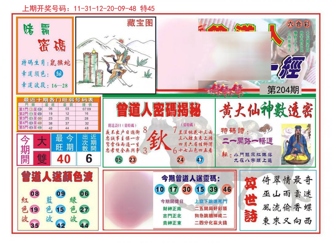 2024204期赢钱一经