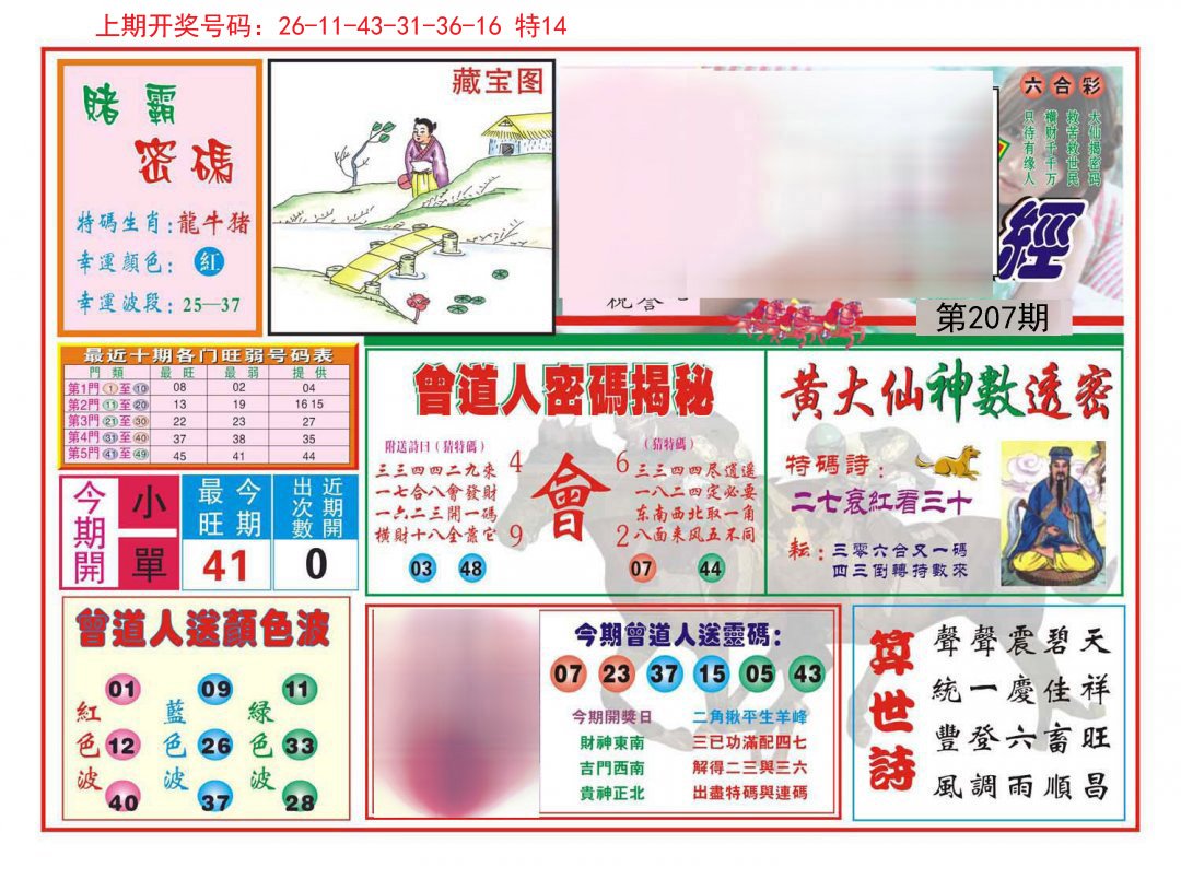 2024207期赢钱一经