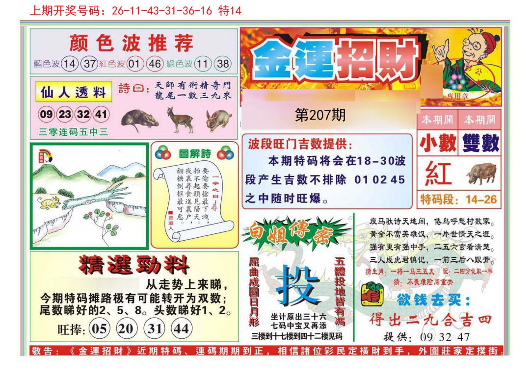 2024207期金运招财