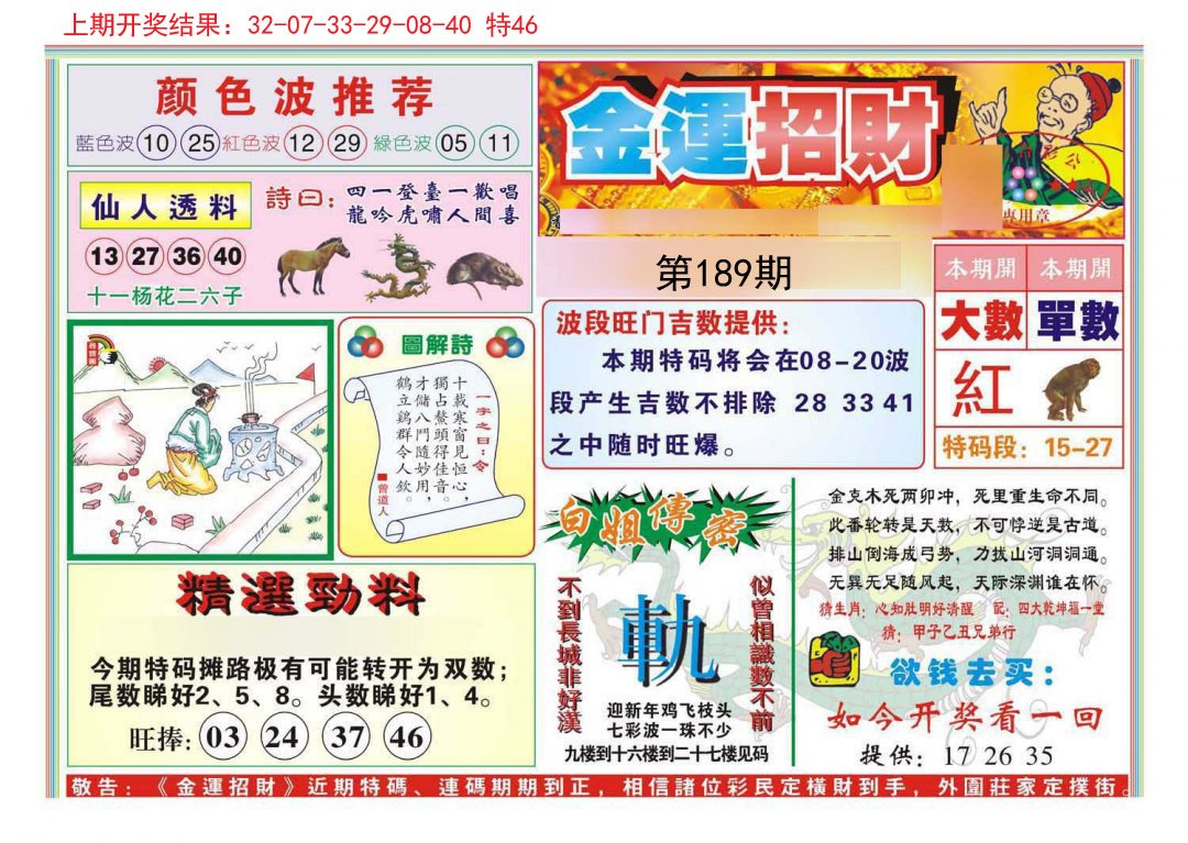 2024189期金运招财