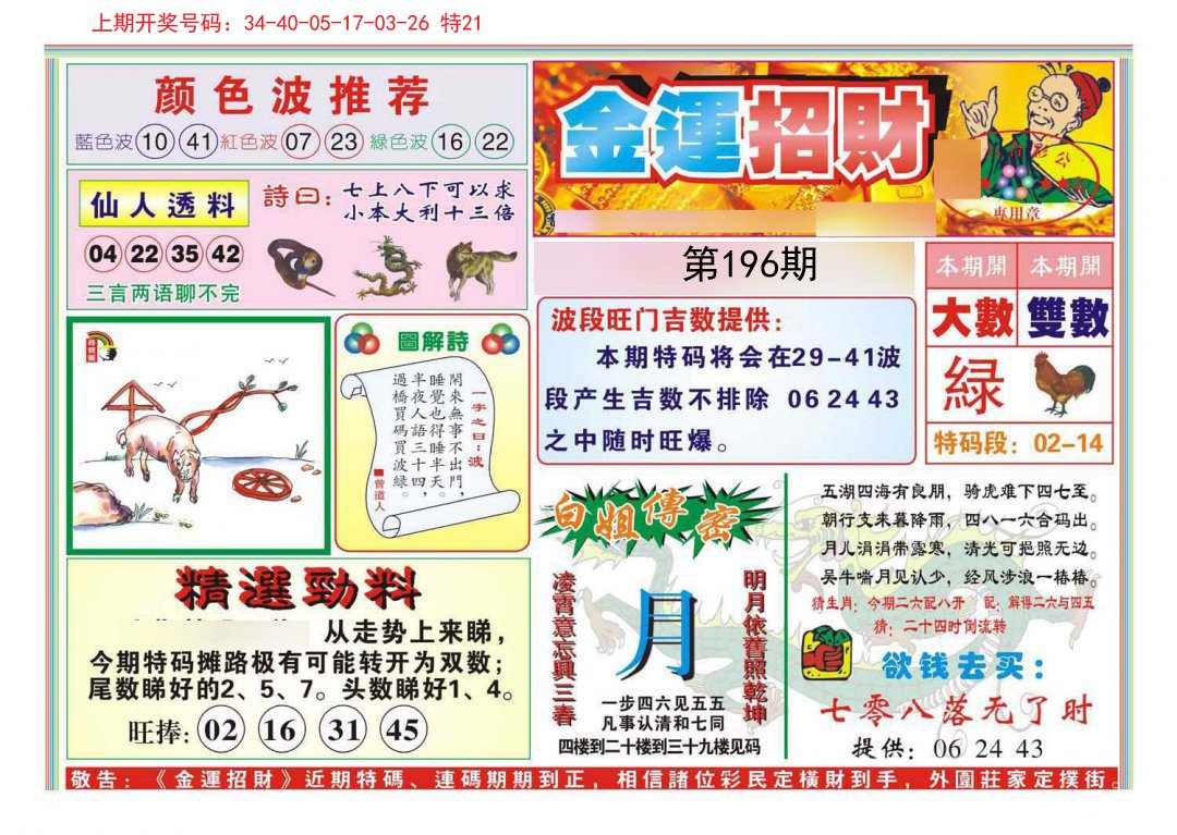 2024196期金运招财