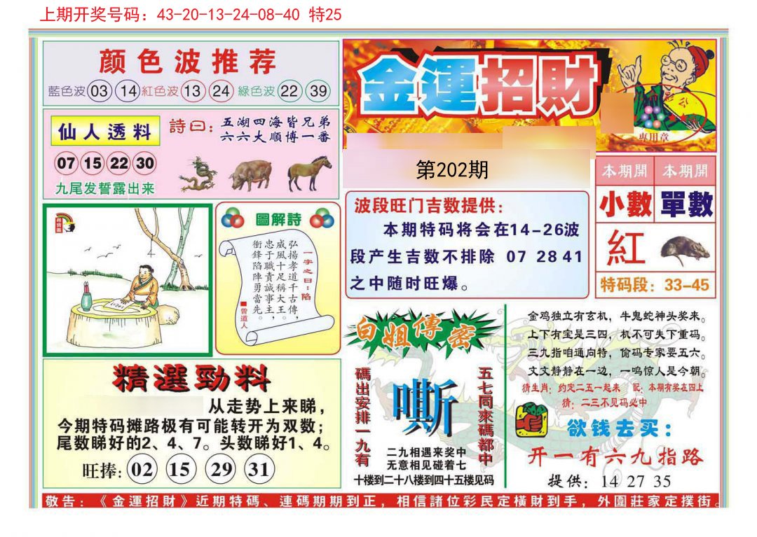 2024202期金运招财