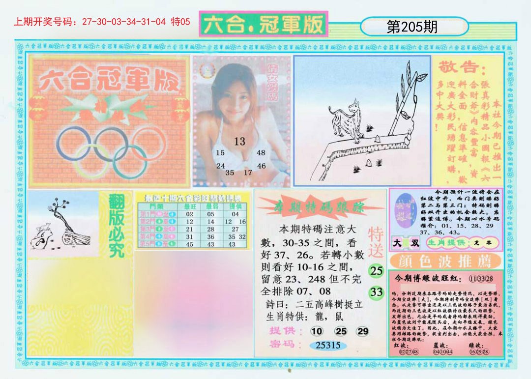 2024205期六合冠军版A