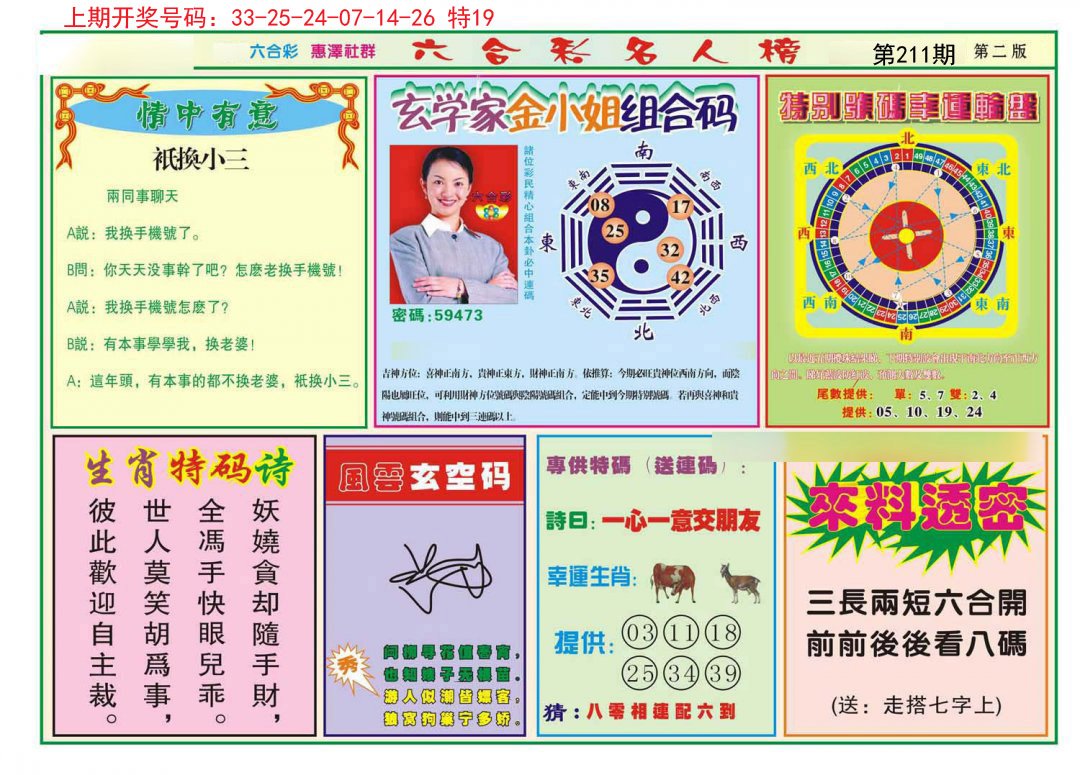 2024211期名人榜B
