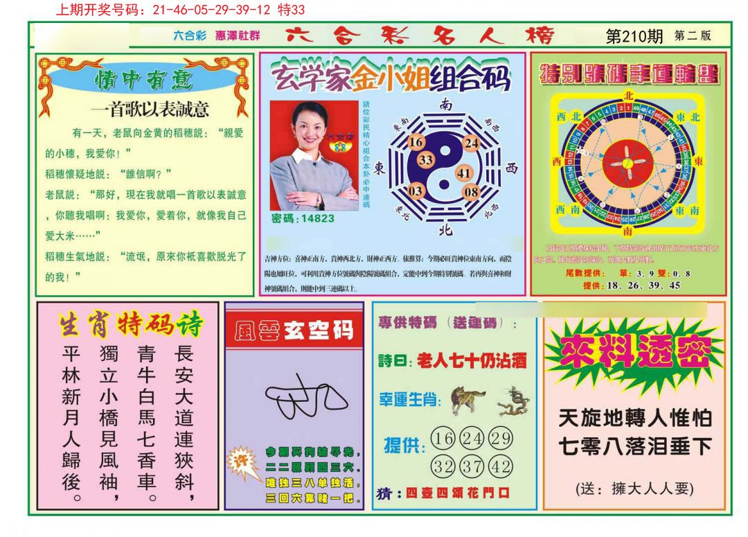 2024210期名人榜B