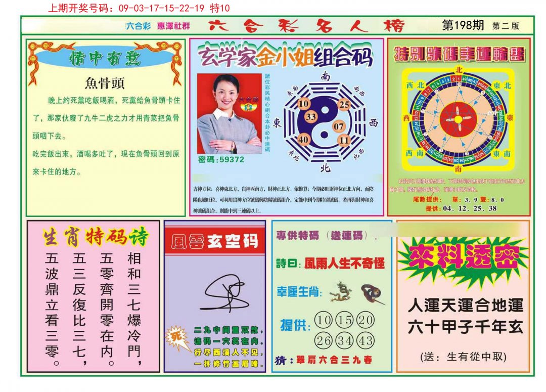 2024198期名人榜B