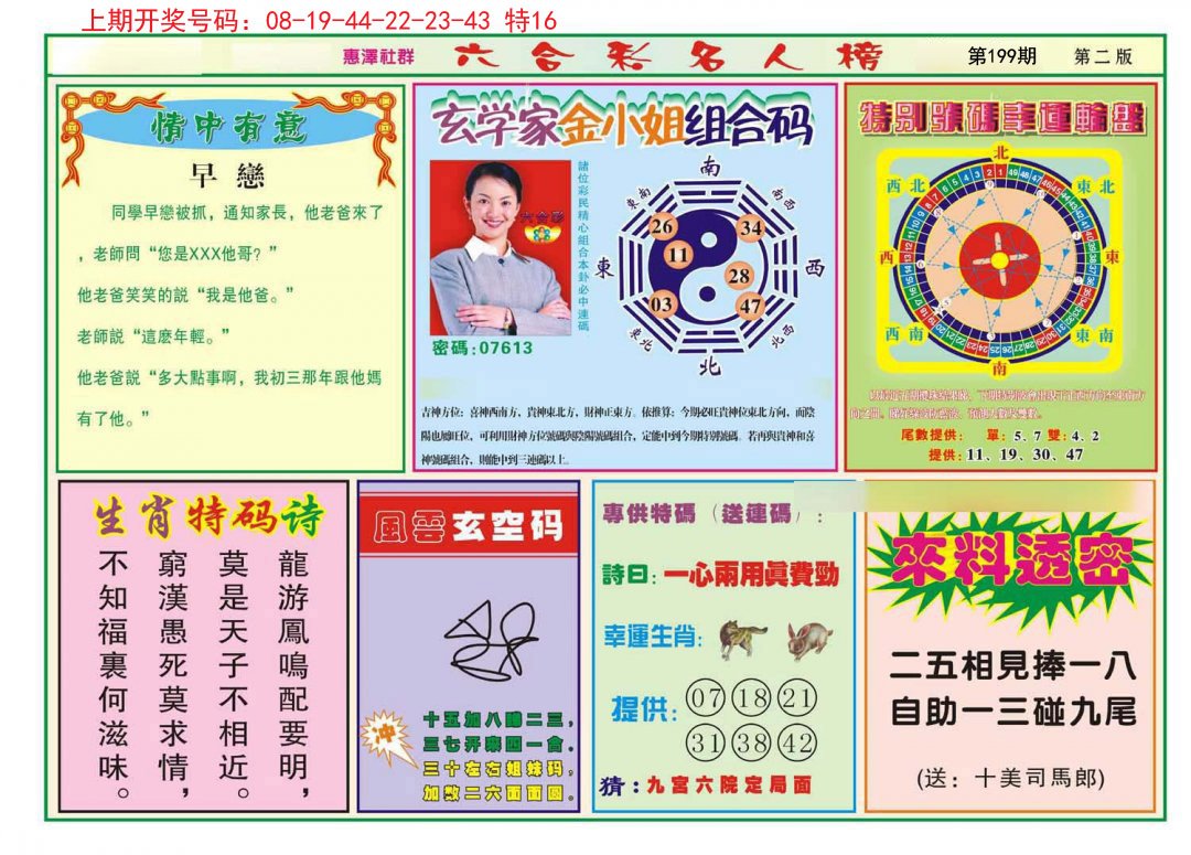 2024199期名人榜B