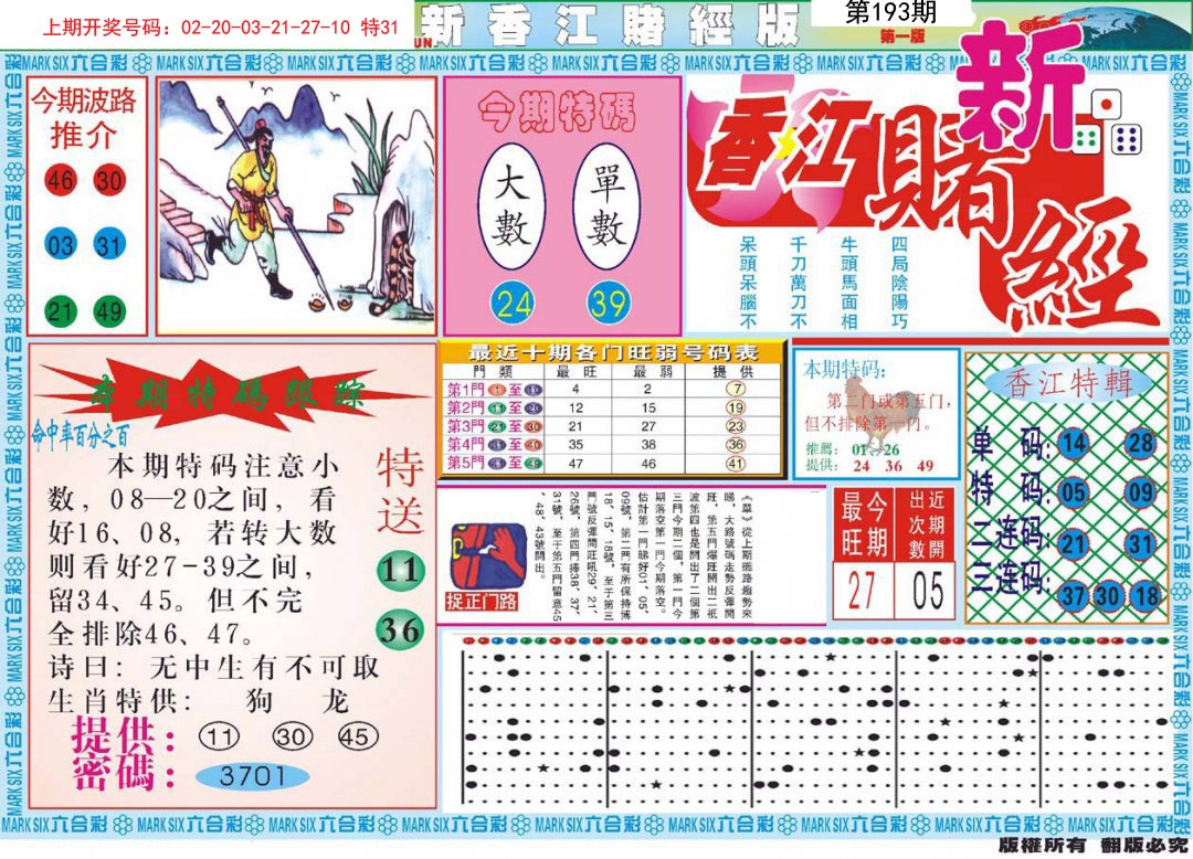 2024193期新香江赌经A
