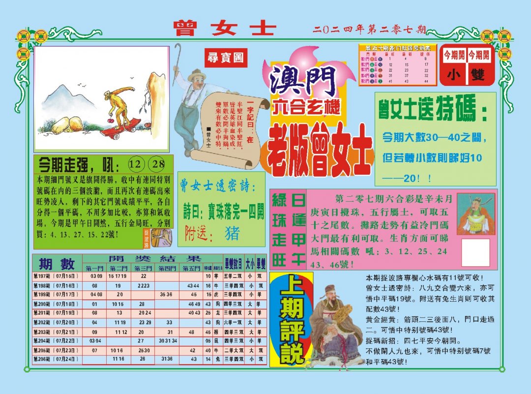 2024207期老版曾女士A