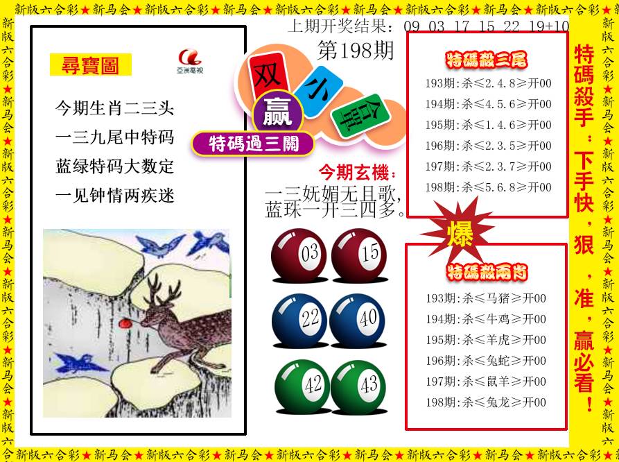 2024198期特码过三关