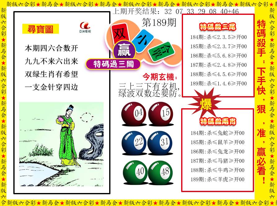 2024189期特码过三关