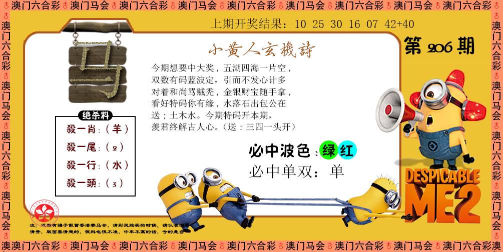 2024206期小黄人玄机诗