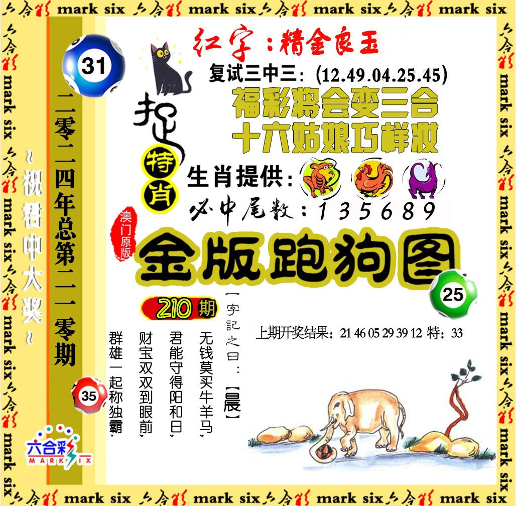 2024210期金版跑狗图