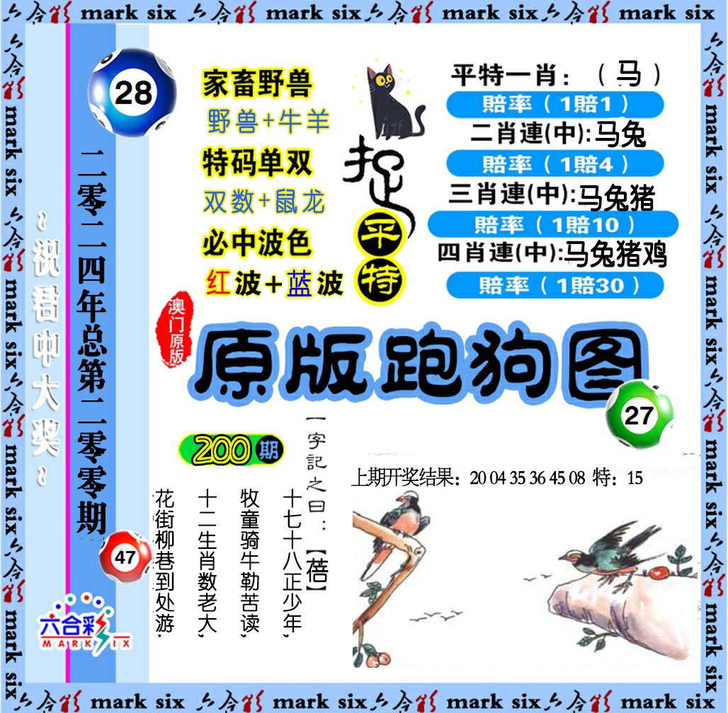 2024200期原版跑狗图