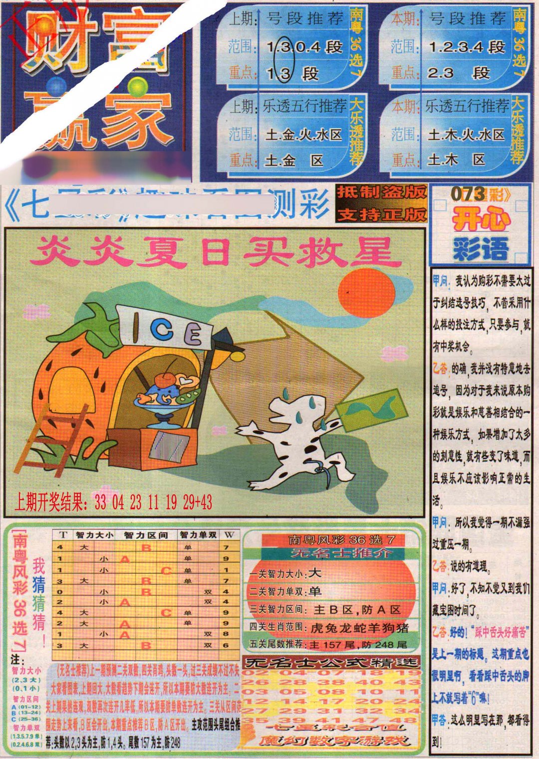 2024203期财富赢家（七星彩）