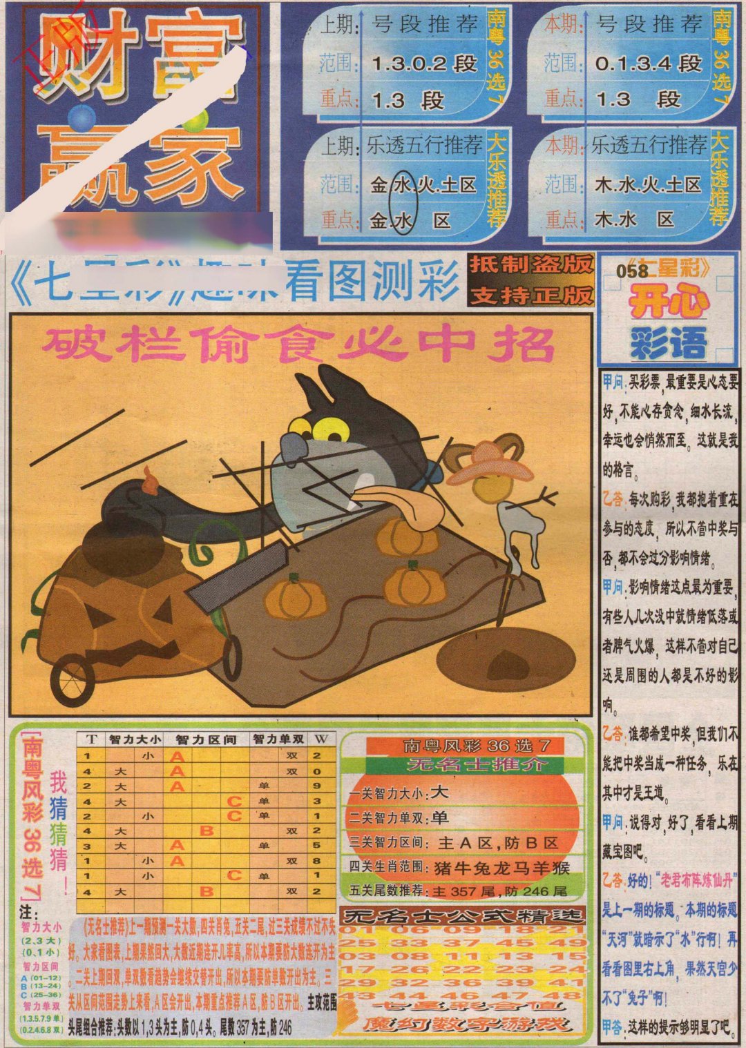 2024188期财富赢家（七星彩）